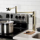 Duchess KS4702PKX Single-Hole Deck Mount Pot Filler, Polished Brass