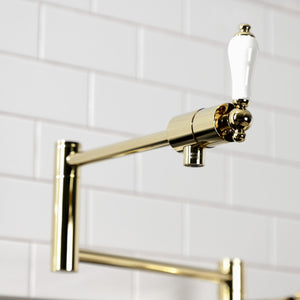 Metropolitan KS4702PL Single-Hole Deck Mount Pot Filler, Polished Brass