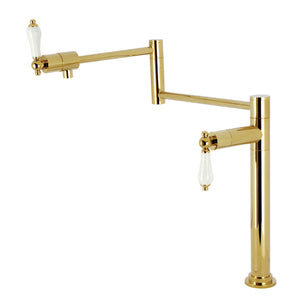 Metropolitan KS4702PL Single-Hole Deck Mount Pot Filler, Polished Brass
