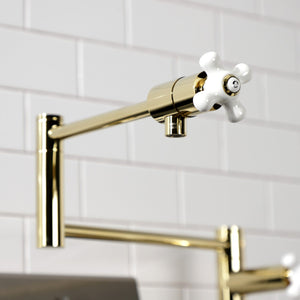 Metropolitan KS4702PX Single-Hole Deck Mount Pot Filler, Polished Brass