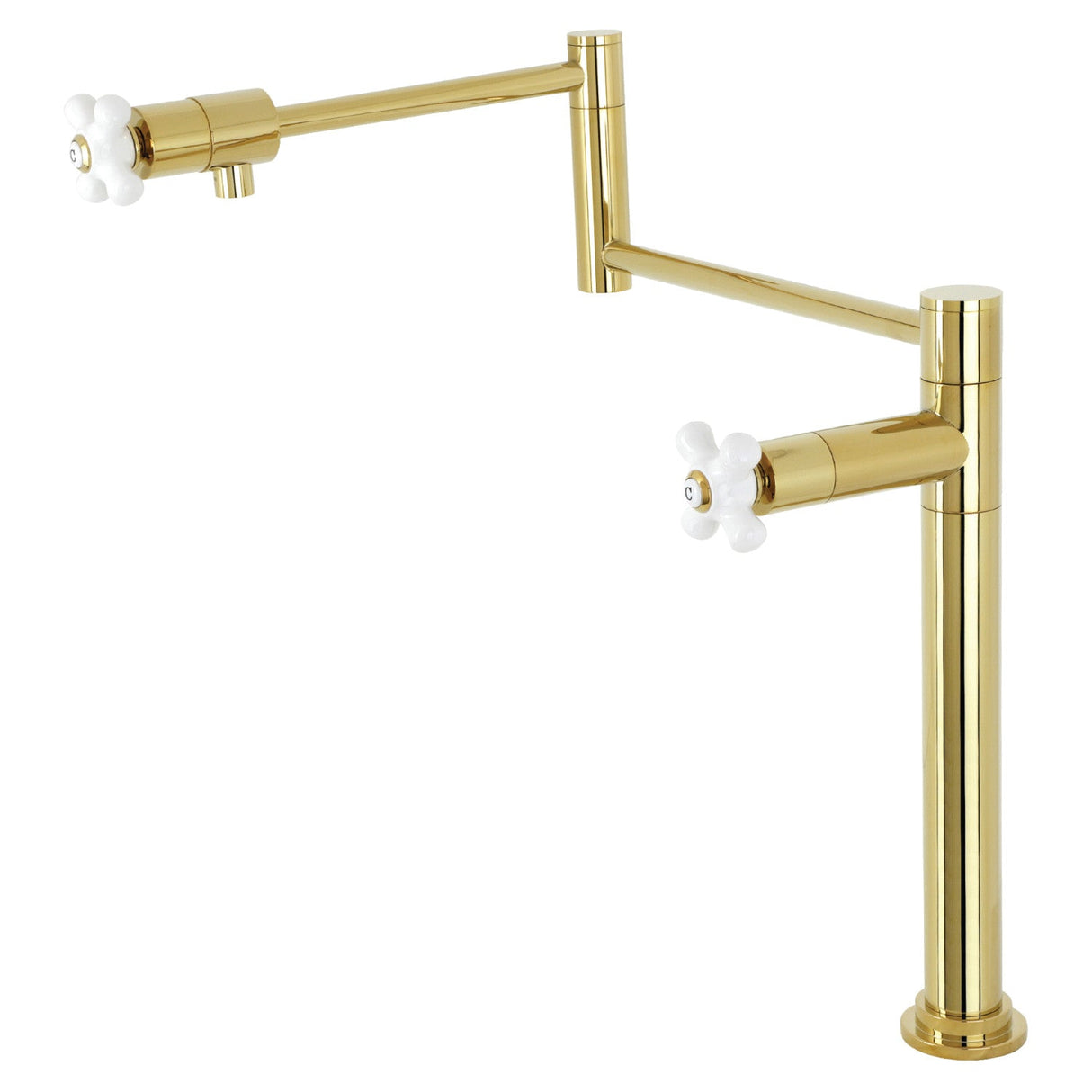 Metropolitan KS4702PX Single-Hole Deck Mount Pot Filler, Polished Brass