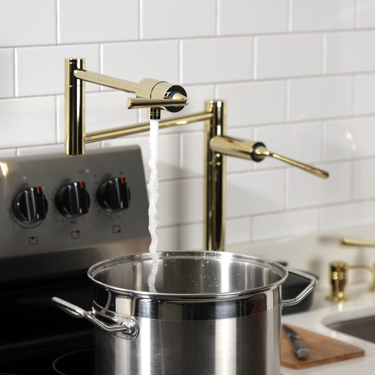 Silver Sage KS4702ZL Single-Hole Deck Mount Pot Filler, Polished Brass