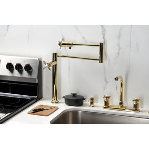 Millennium KS4702ZX Single-Hole Deck Mount Pot Filler, Polished Brass