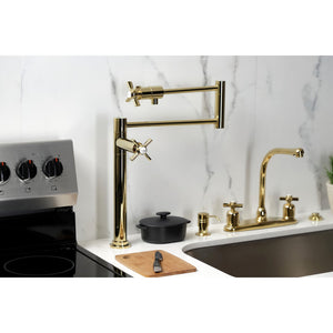 Millennium KS4702ZX Single-Hole Deck Mount Pot Filler, Polished Brass