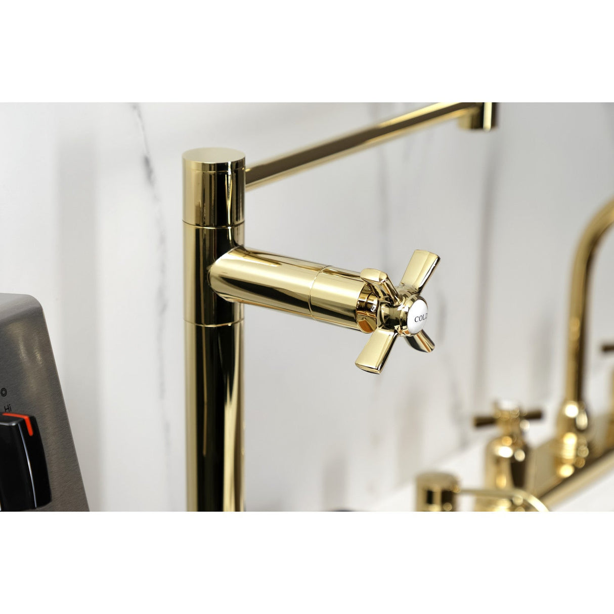 Millennium KS4702ZX Single-Hole Deck Mount Pot Filler, Polished Brass