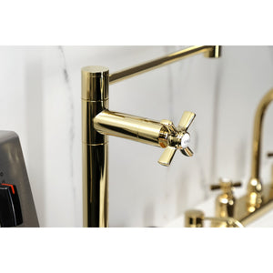 Millennium KS4702ZX Single-Hole Deck Mount Pot Filler, Polished Brass