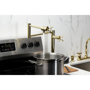 Millennium KS4702ZX Single-Hole Deck Mount Pot Filler, Polished Brass