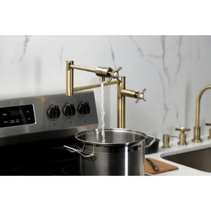 Essex KS4703BEX Single-Hole Deck Mount Pot Filler, Antique Brass