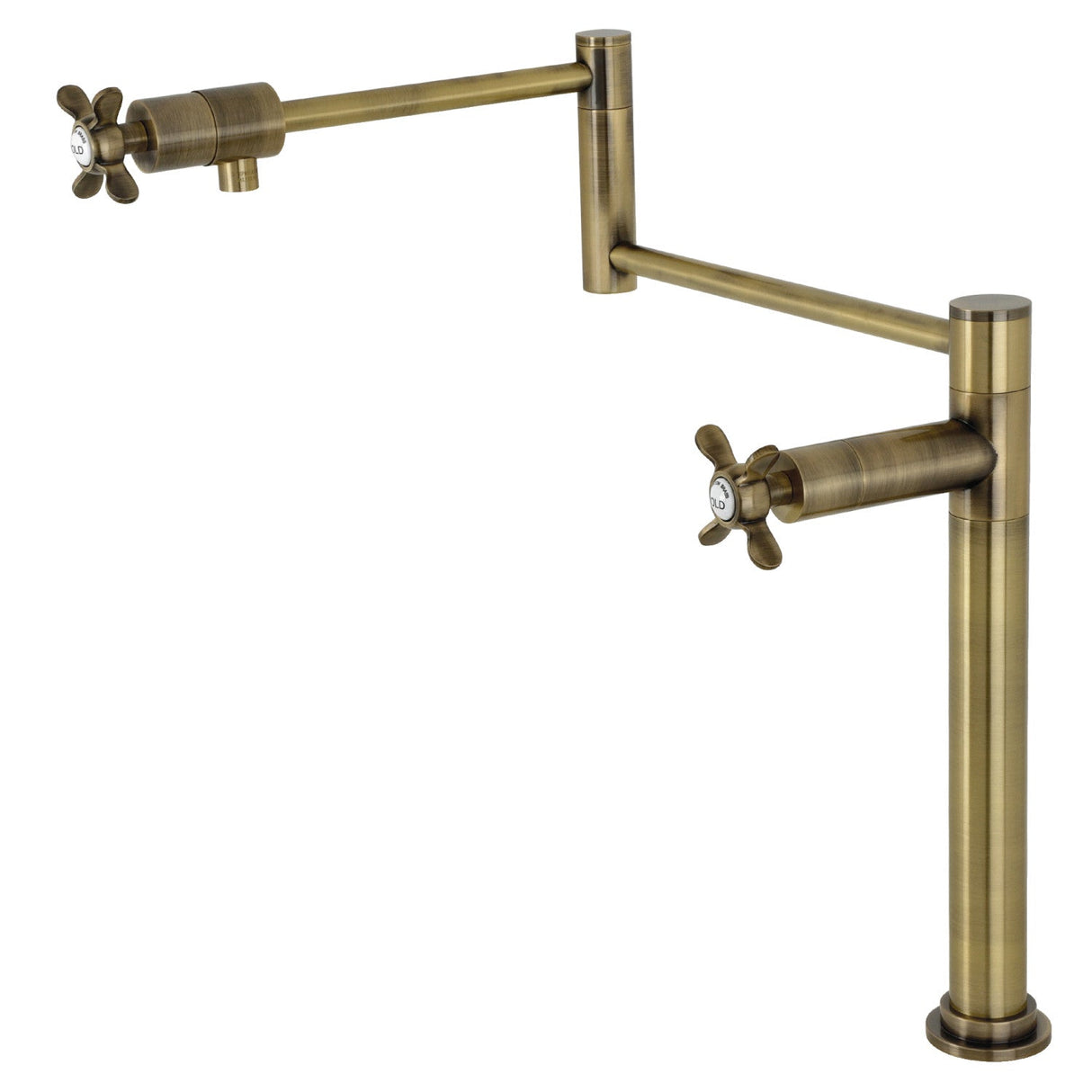 Essex KS4703BEX Single-Hole Deck Mount Pot Filler, Antique Brass