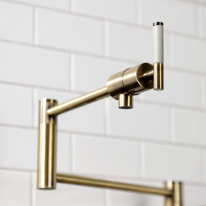 Kaiser KS4703CKL Single-Hole Deck Mount Pot Filler, Antique Brass