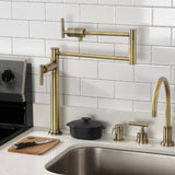 Manhattan KS4703CML Single-Hole Deck Mount Pot Filler, Antique Brass