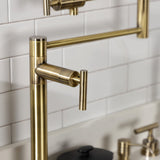 Manhattan KS4703CML Single-Hole Deck Mount Pot Filler, Antique Brass