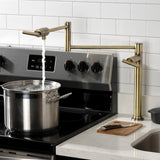 Manhattan KS4703CML Single-Hole Deck Mount Pot Filler, Antique Brass
