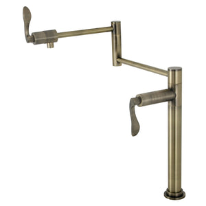 NuWave KS4703DFL Single-Hole Deck Mount Pot Filler, Antique Brass