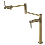 Concord KS4703DL Single-Hole Deck Mount Pot Filler, Antique Brass