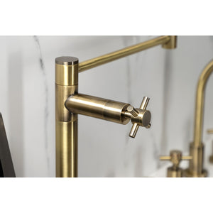 Concord KS4703DX Single-Hole Deck Mount Pot Filler, Antique Brass