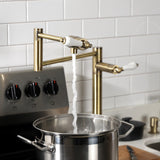 Metropolitan KS4703PL Single-Hole Deck Mount Pot Filler, Antique Brass