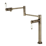 Metropolitan KS4703PL Single-Hole Deck Mount Pot Filler, Antique Brass