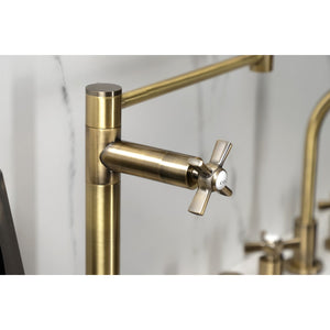 Millennium KS4703ZX Single-Hole Deck Mount Pot Filler, Antique Brass