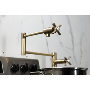 Millennium KS4703ZX Single-Hole Deck Mount Pot Filler, Antique Brass