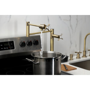 Millennium KS4703ZX Single-Hole Deck Mount Pot Filler, Antique Brass