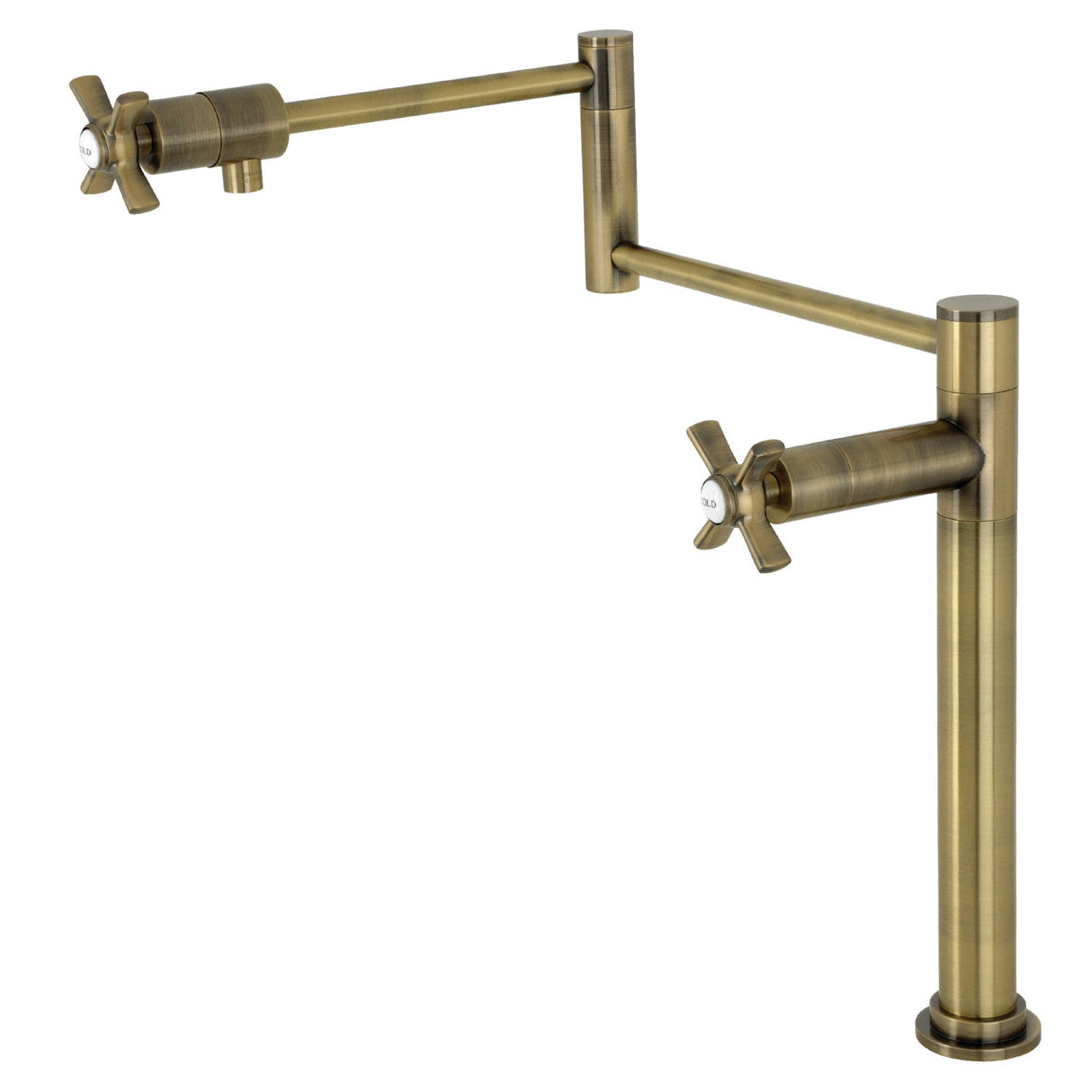 Millennium KS4703ZX Single-Hole Deck Mount Pot Filler, Antique Brass