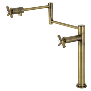 Millennium KS4703ZX Single-Hole Deck Mount Pot Filler, Antique Brass