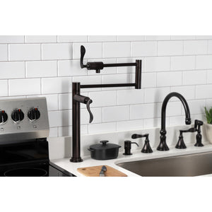 Century KS4705CFL Single-Hole Deck Mount Pot Filler, Oil Rubbed Bronze