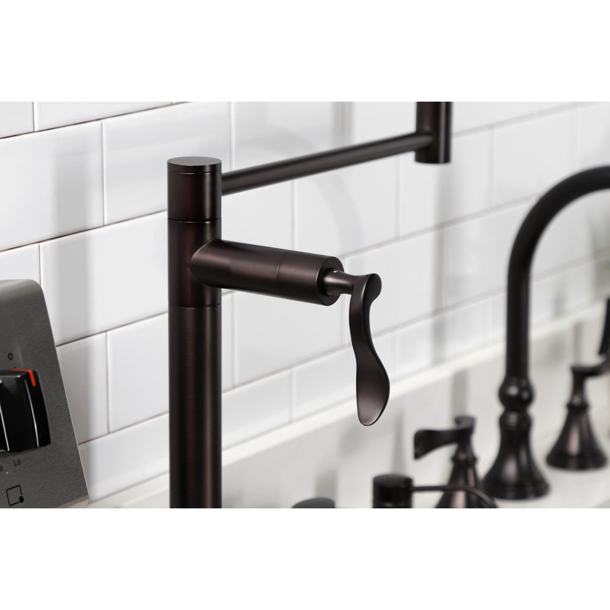 Century KS4705CFL Single-Hole Deck Mount Pot Filler, Oil Rubbed Bronze
