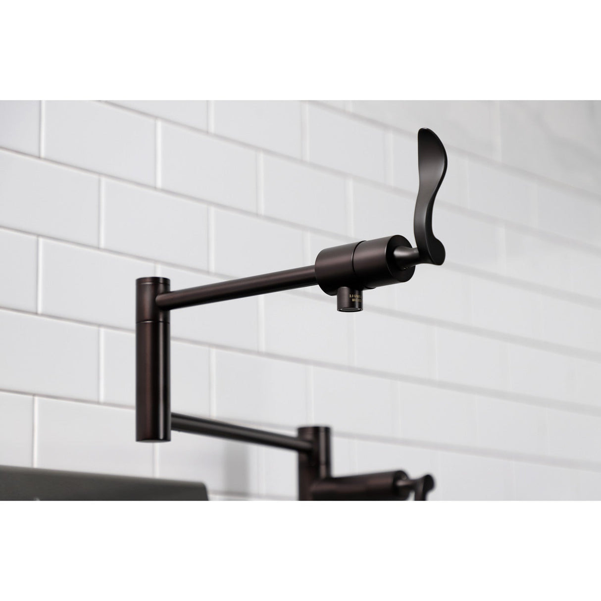 Century KS4705CFL Single-Hole Deck Mount Pot Filler, Oil Rubbed Bronze