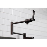 Century KS4705CFL Single-Hole Deck Mount Pot Filler, Oil Rubbed Bronze
