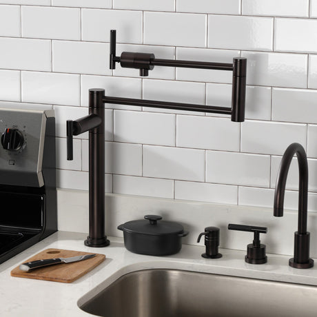 Kaiser KS4705CKL Single-Hole Deck Mount Pot Filler, Oil Rubbed Bronze