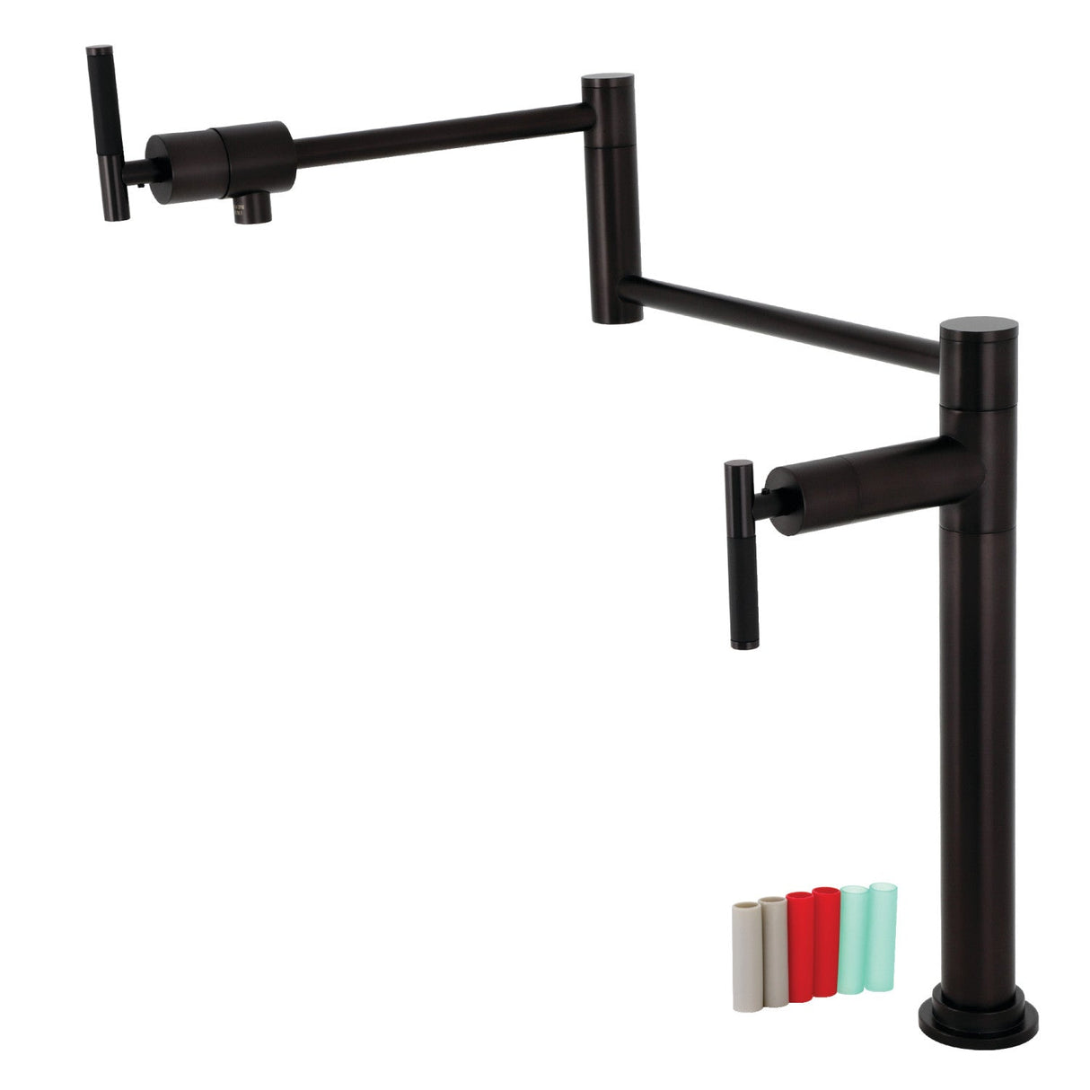 Kaiser KS4705CKL Single-Hole Deck Mount Pot Filler, Oil Rubbed Bronze