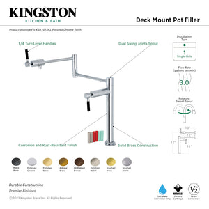 Kaiser KS4705DKL Single-Hole Deck Mount Pot Filler, Oil Rubbed Bronze