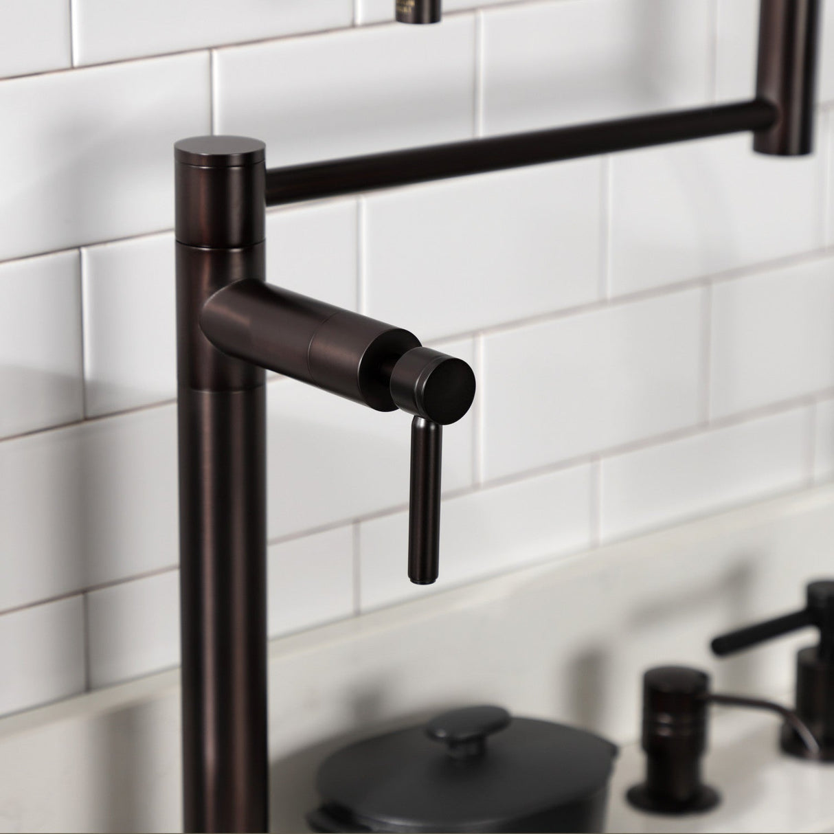 Concord KS4705DL Single-Hole Deck Mount Pot Filler, Oil Rubbed Bronze