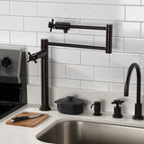 Concord KS4705DX Single-Hole Deck Mount Pot Filler, Oil Rubbed Bronze