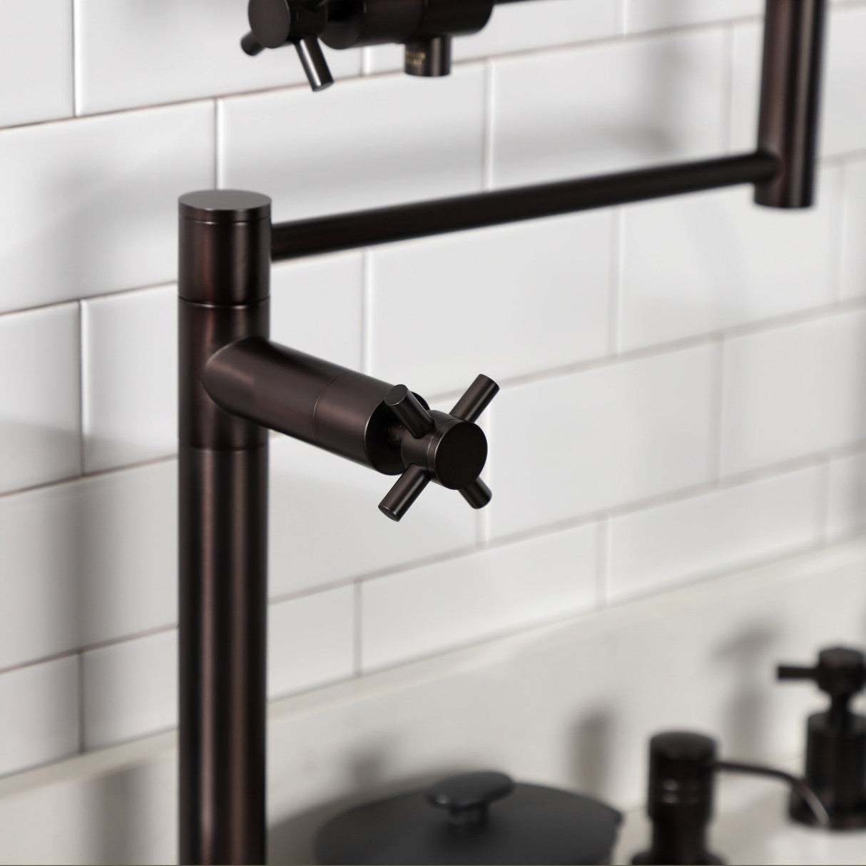 Concord KS4705DX Single-Hole Deck Mount Pot Filler, Oil Rubbed Bronze