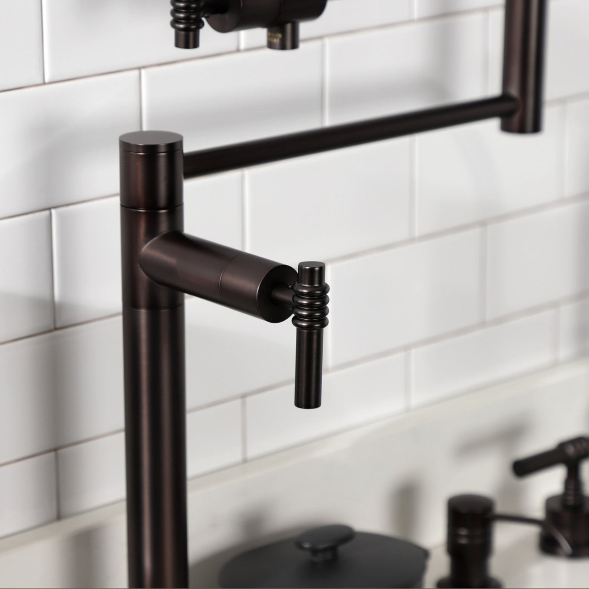 Milano KS4705ML Single-Hole Deck Mount Pot Filler, Oil Rubbed Bronze