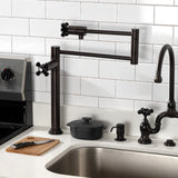 Duchess KS4705PKX Single-Hole Deck Mount Pot Filler, Oil Rubbed Bronze
