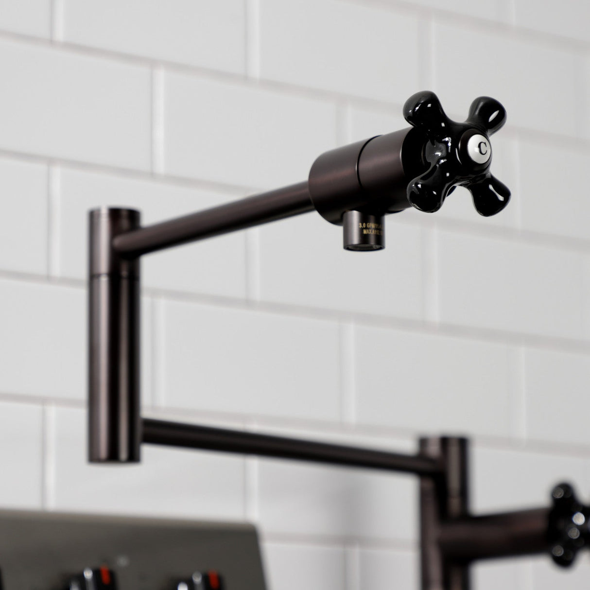 Duchess KS4705PKX Single-Hole Deck Mount Pot Filler, Oil Rubbed Bronze