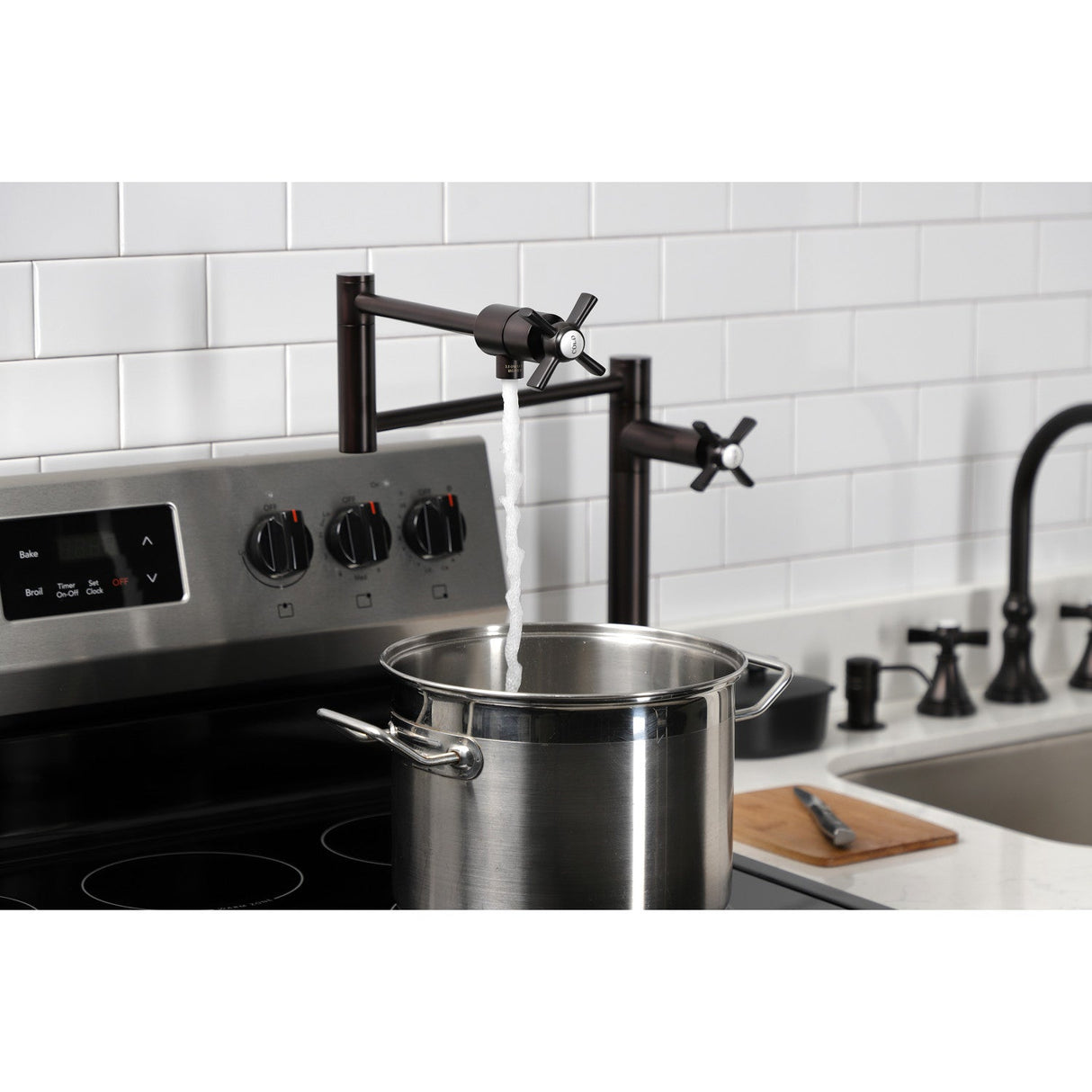 Millennium KS4705ZX Single-Hole Deck Mount Pot Filler, Oil Rubbed Bronze