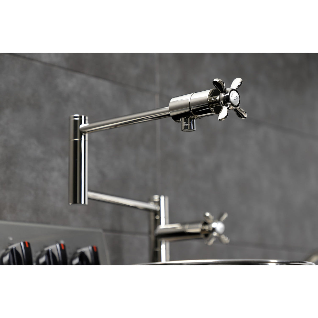 Essex KS4706BEX Single-Hole Deck Mount Pot Filler, Polished Nickel