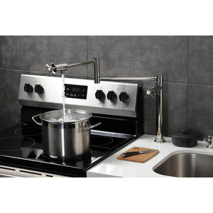 Essex KS4706BEX Single-Hole Deck Mount Pot Filler, Polished Nickel