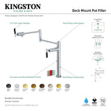 Kaiser KS4706CKL Single-Hole Deck Mount Pot Filler, Polished Nickel