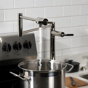 Kaiser KS4706CKL Single-Hole Deck Mount Pot Filler, Polished Nickel