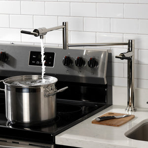 Kaiser KS4706CKL Single-Hole Deck Mount Pot Filler, Polished Nickel