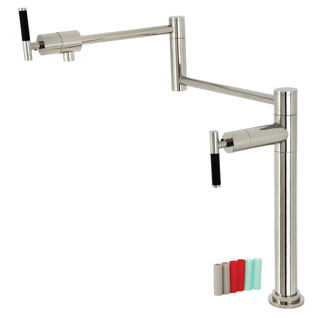 Kaiser KS4706CKL Single-Hole Deck Mount Pot Filler, Polished Nickel