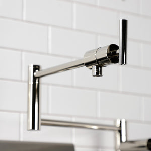 Manhattan KS4706CML Single-Hole Deck Mount Pot Filler, Polished Nickel