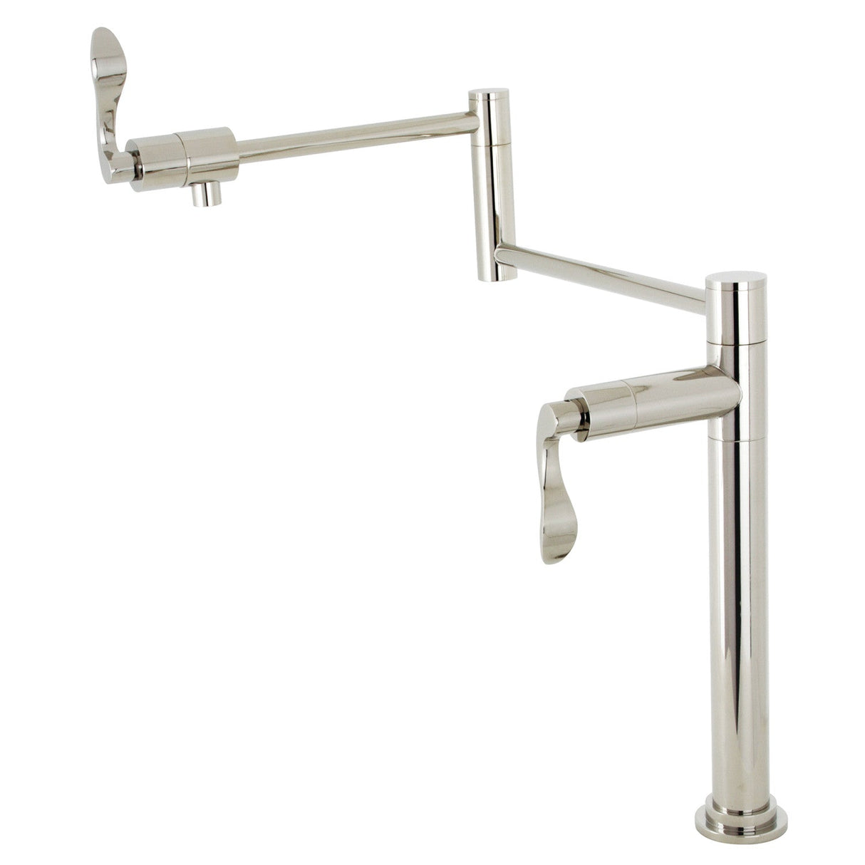 NuWave KS4706DFL Single-Hole Deck Mount Pot Filler, Polished Nickel