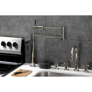 Kaiser KS4706DKL Single-Hole Deck Mount Pot Filler, Polished Nickel